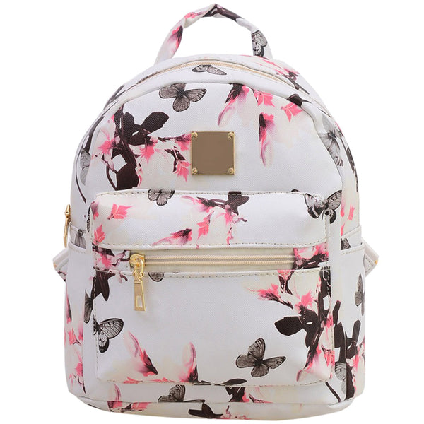 Women's Leisure Campus wind Printing backpack - waterwings